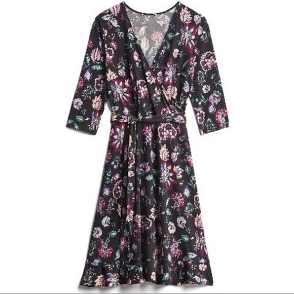 Leota Women's Perfect Faux Wrap Maxi Dress Black Size 2X